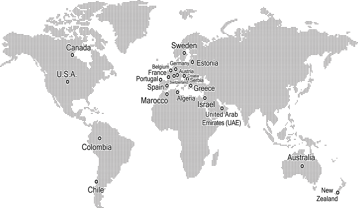 We Handle More Than 46000 Mt Of Fabric, Ecoleather - Dotted World Map Vector Png (1200x700), Png Download