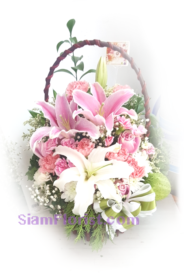 1149 Basket Of Flowers - Bouquet (638x956), Png Download