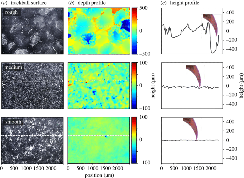 Profilometer Measurements Of The Rough, Medium And - Diagram (850x620), Png Download
