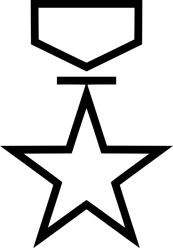 Award Honor Medal Comments - Black And White Star Vector (684x980), Png Download