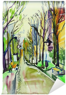 Forrest Drawing Watercolor - Watercolor Painting (400x400), Png Download