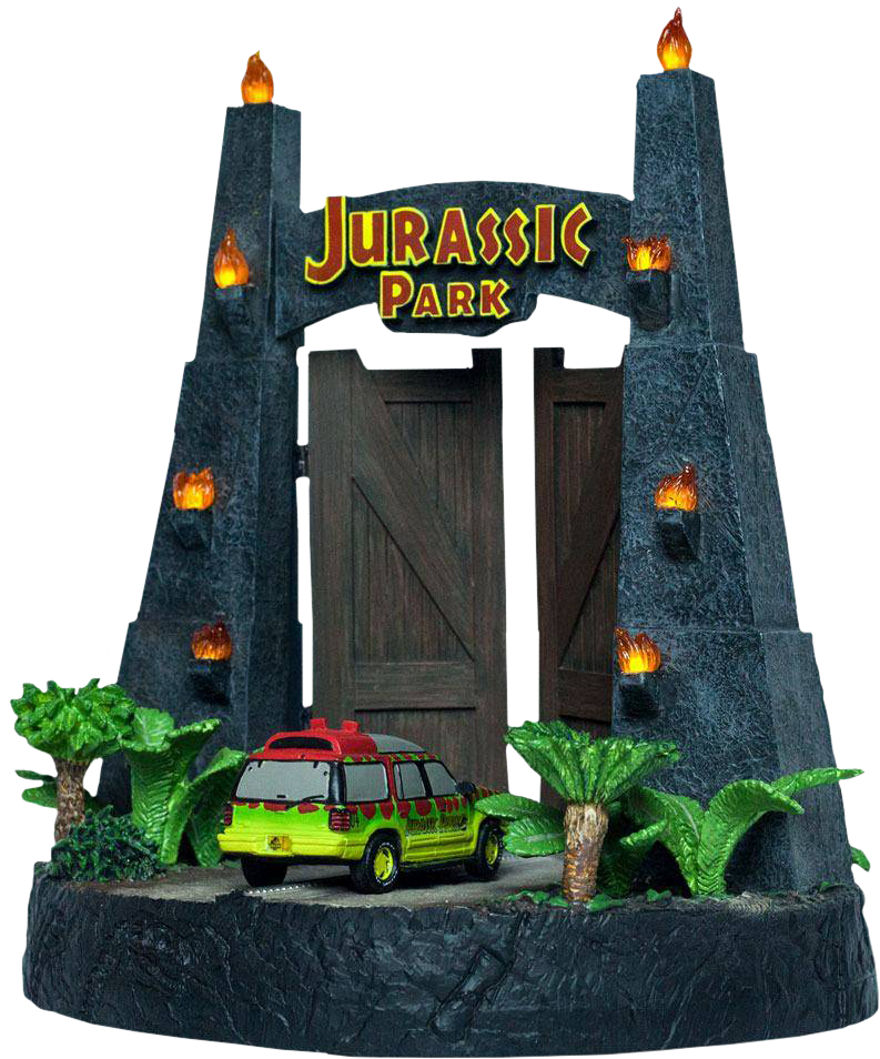 Jurassic - Jurassic Park Gate Diorama (793x954), Png Download