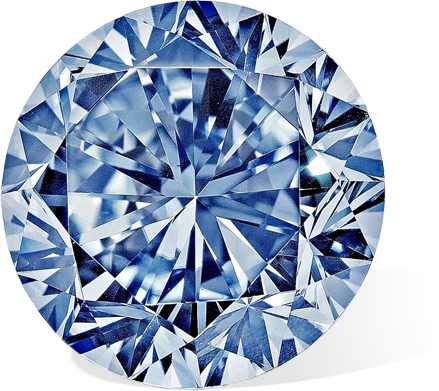 Anglo American Diamonds - Round Cut Blue Diamond (439x391), Png Download