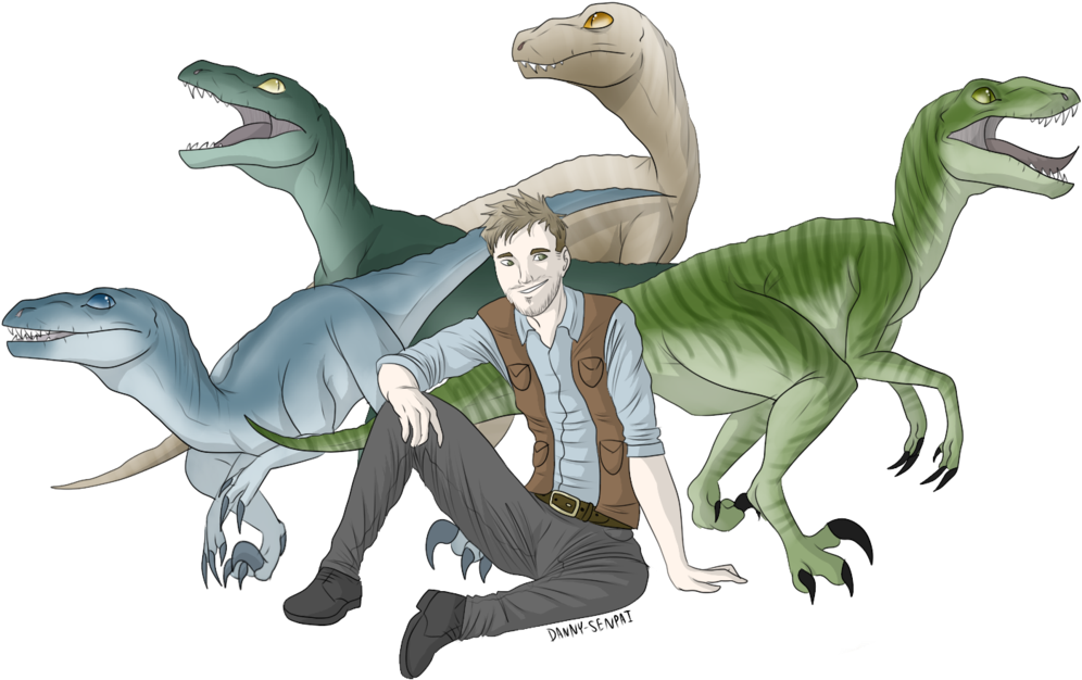 Danny Senpa Velociraptor Jurassic World Owen Dinosaur - Jurassic World Raptors Drawings (1024x711), Png Download