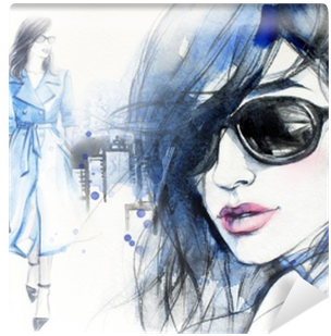Woman In Coat - Abstract Woman (400x400), Png Download