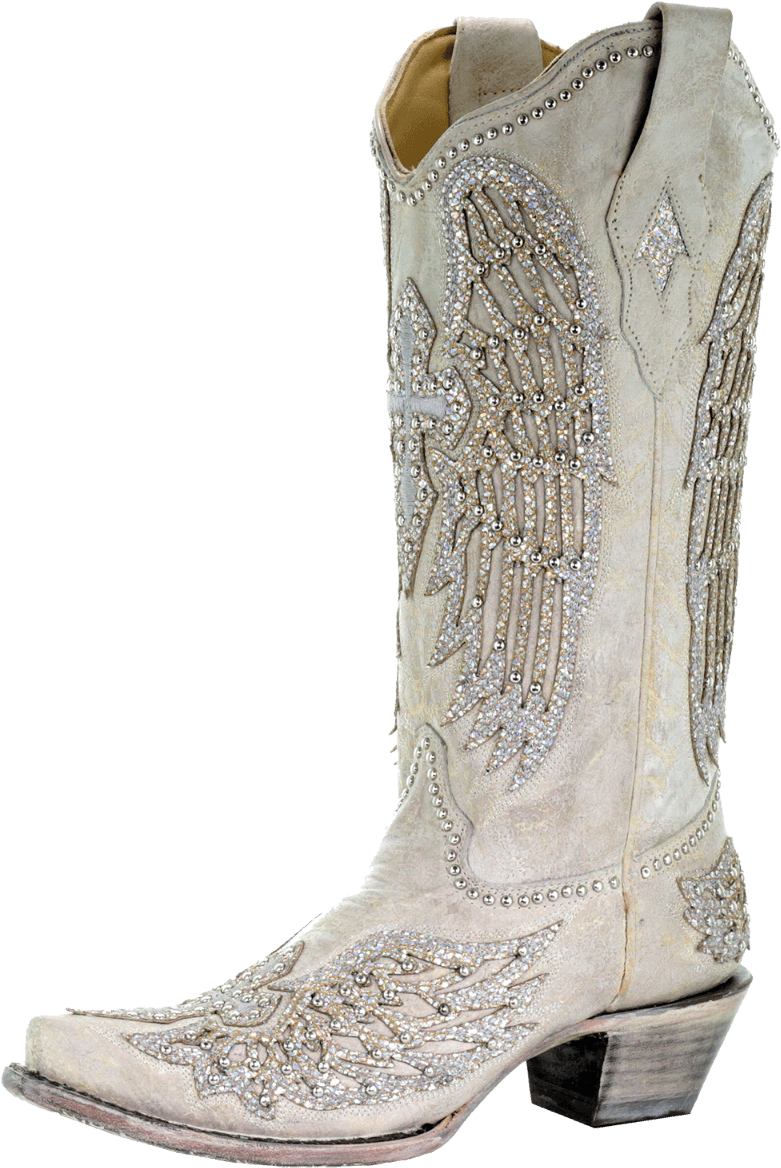 Corral Winged Cross Boots White (824x1200), Png Download