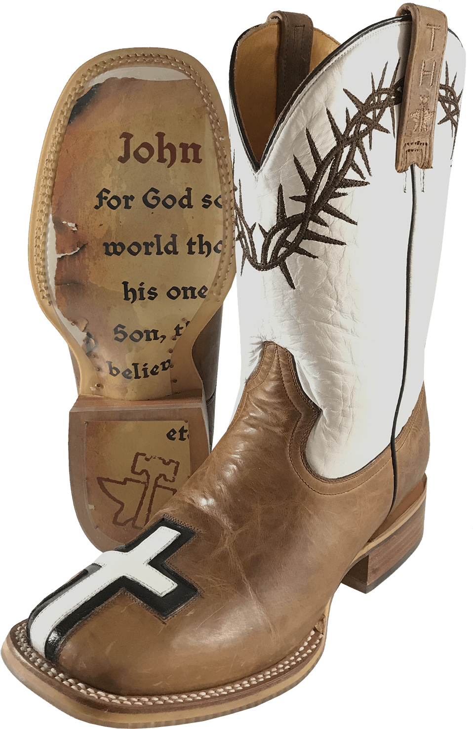 Tin Haul Men's Between Two Thieves John 3:16 Cowboy (969x1500), Png Download