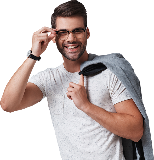 Shop Eyeglasses - Man (589x611), Png Download