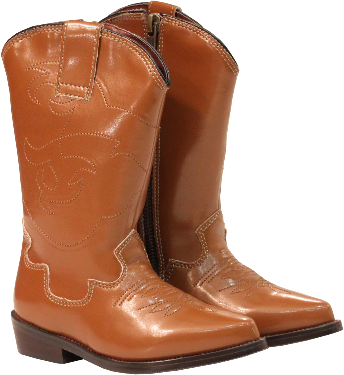 L'amour Girls 662 Brown Embroidered Cowboy Boots - Cowboy Boot (1203x1296), Png Download