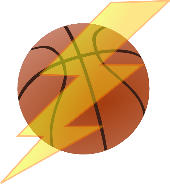 Basketball With Lightning Bolt Clip Art At Clker - Basketball Ball With Lightning (552x598), Png Download