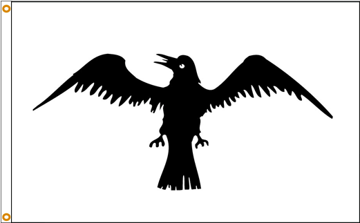 White Flag With Black Bird (520x416), Png Download