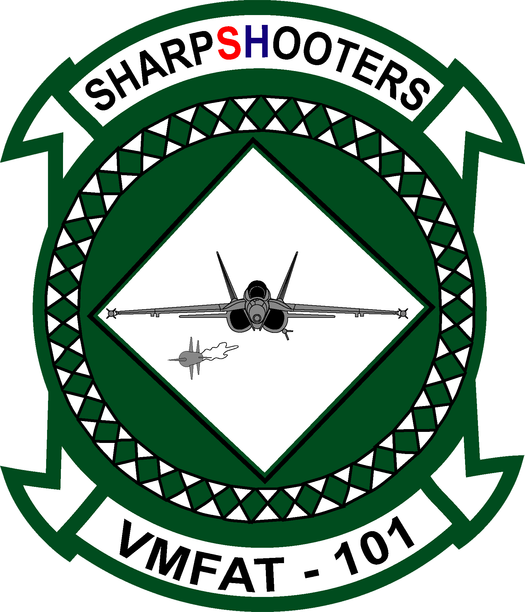 Vmfat-101 Insignia - Vmfat 101 Sharpshooters (1708x1991), Png Download