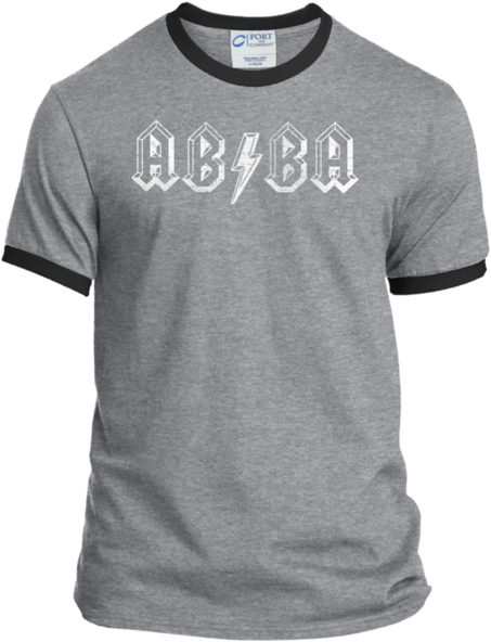 Abba Lightning Bolt Men's Ringer Tee - Smart T Shirt Design (600x600), Png Download
