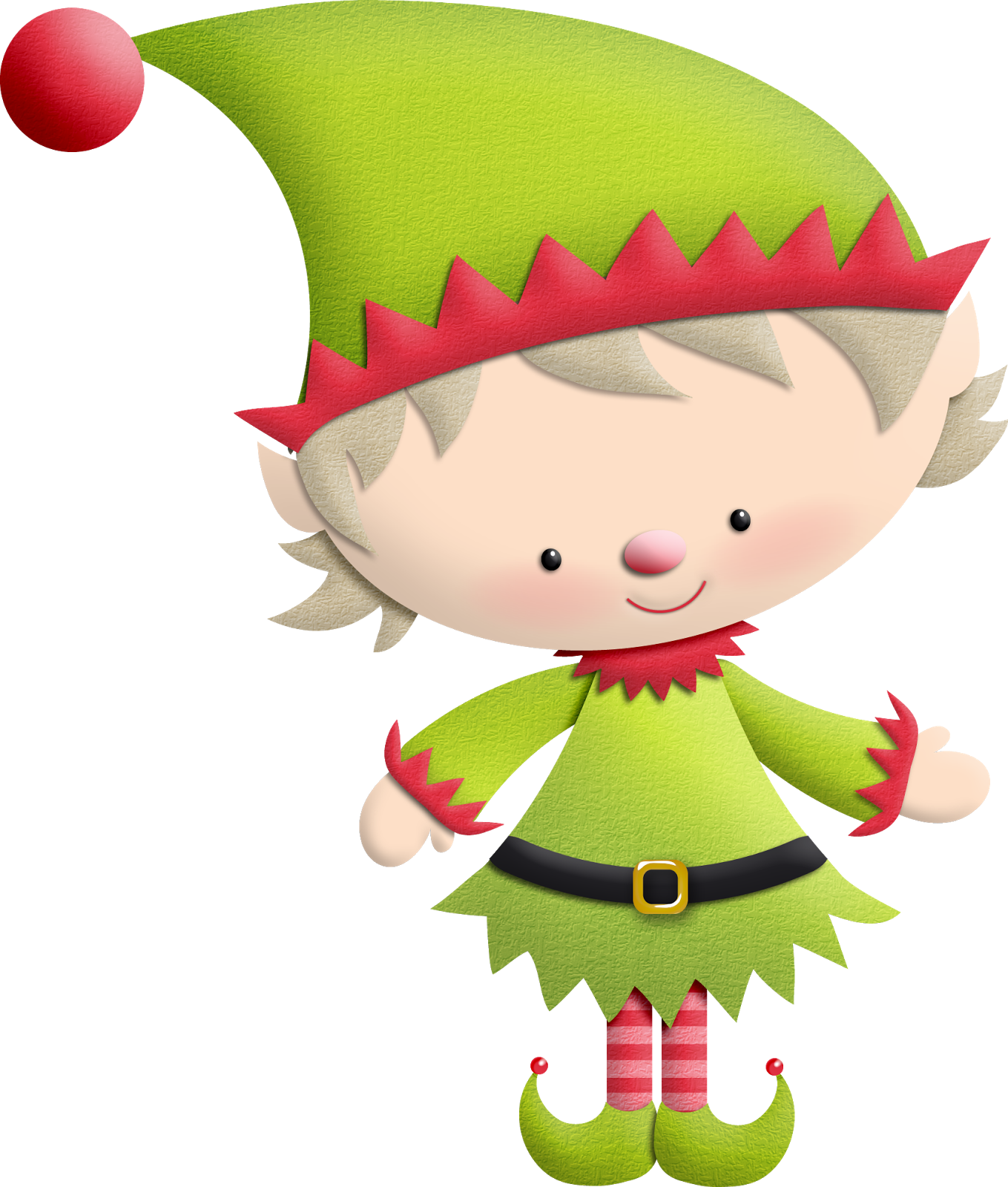 Family Clipart Santa - Caritas De Duendes Navideños (1359x1600), Png Download