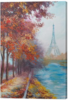 Oil Painting Of Eiffel Tower, France, Autumn Landscape - Watercolor Painting (400x400), Png Download