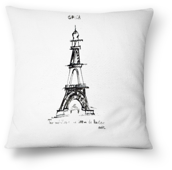 Almofada Torre Eiffel Paris De Pollyanna Araujona - Drawing (800x800), Png Download