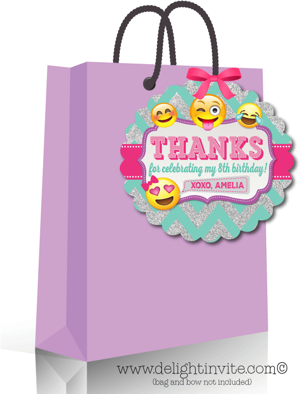 Emoji Omg Birthday Favor Tags - Greeting Card (613x822), Png Download