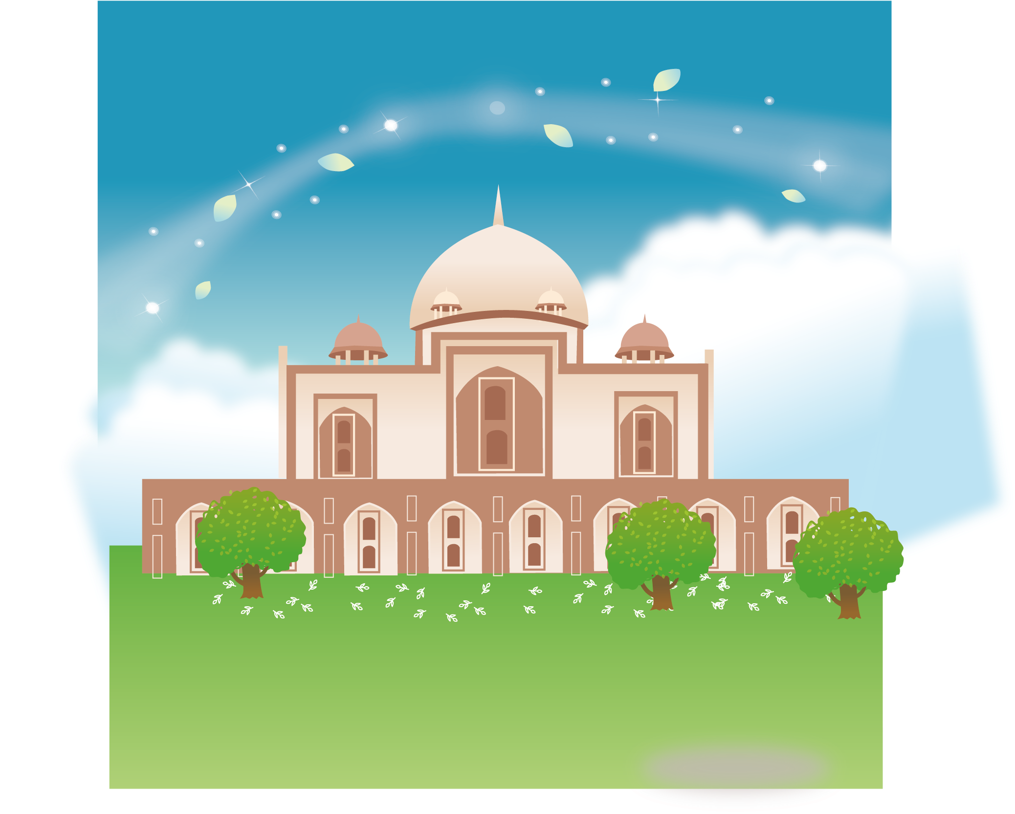 Clip Freeuse Stock Mosque Drawing Poster - Taj Mahal (2126x2126), Png Download