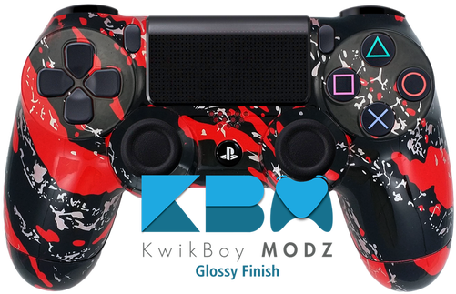 Custom Red Splatter Ps4 Controller - Kwikboy Modz (500x331), Png Download