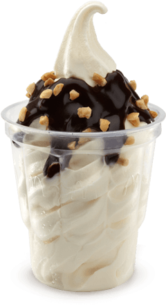 Mcdonalds Hot Fudge Sundae - Mcdonalds Fudge Sundae (444x507), Png Download