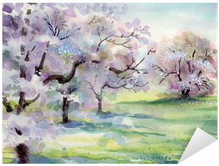 Blooming Apple Trees Oversized Gallery Wrapped Canvas (400x400), Png Download