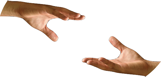 Reaching Hands Png - Hand Reaching Png (552x264), Png Download