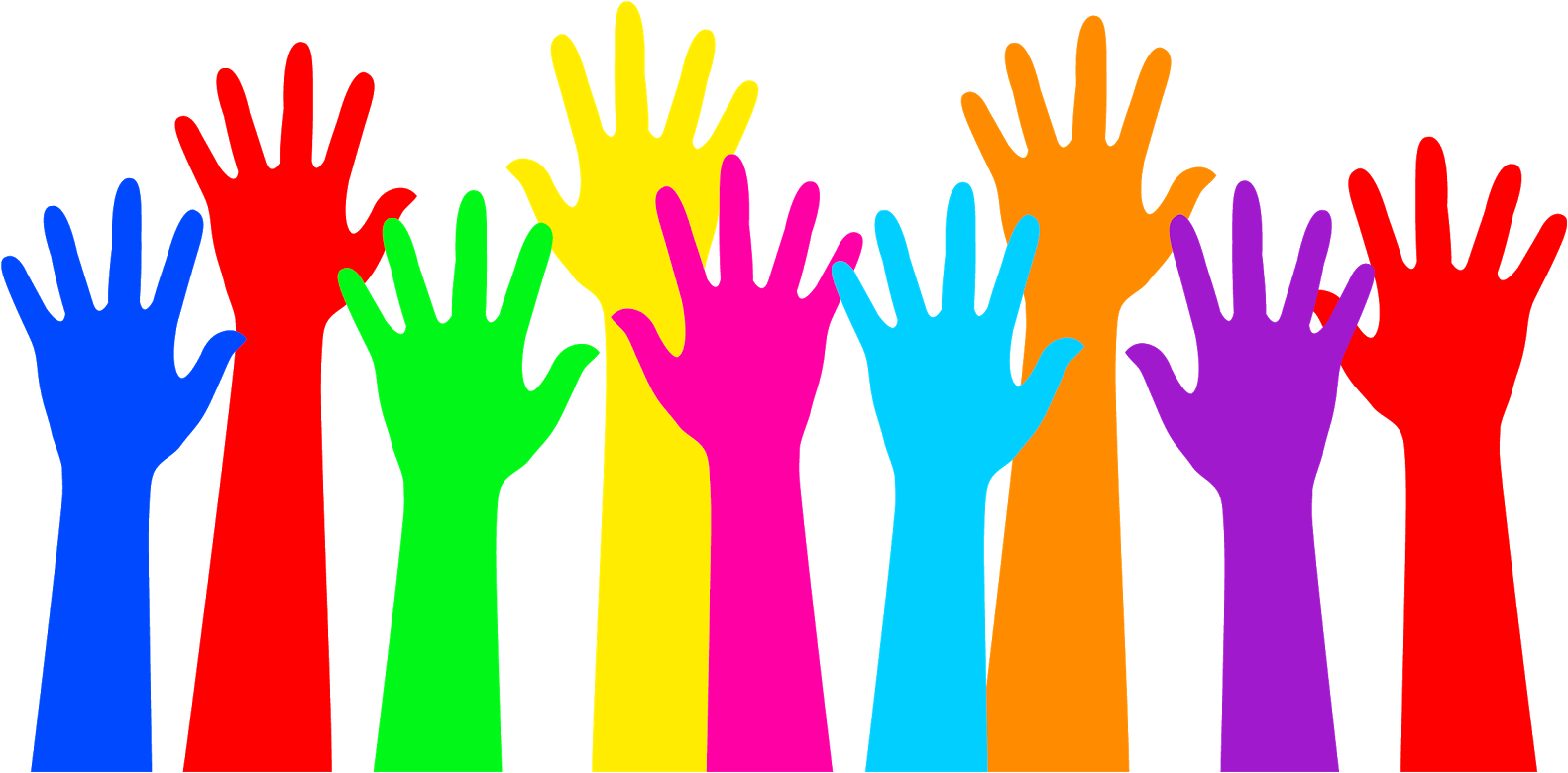 Helping Hands - Clipart Hands Up (550x274), Png Download