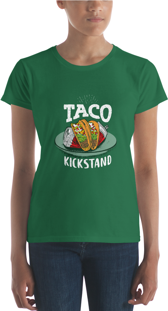 Taco Kickstand Mockup Front Womens Kelly-green - Shirt (1000x1000), Png Download