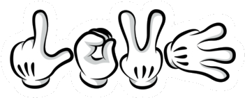 “ Mickey Hands “love” ” - Cool Mickey Mouse Hand (375x360), Png Download
