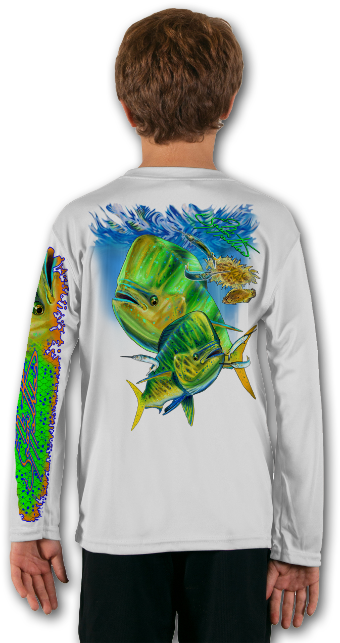 Mahi White Youth Solar Ls Back Performance Shirt - T-shirt (1280x1280), Png Download