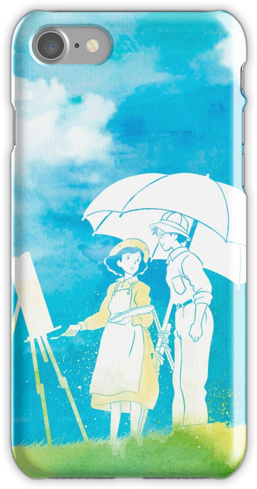 Watercolor Decor Ft The Wind Rises Iphone 7 Snap Case - Studio Ghibli (750x1000), Png Download