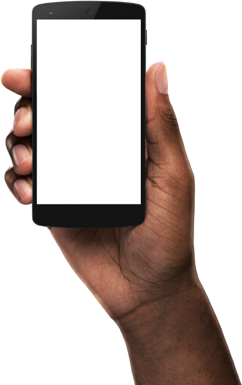 Emisoras Unidas Manifestacion - Black Hand With Phone (487x753), Png Download