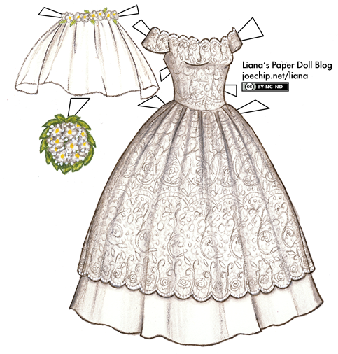 paper doll wedding dress