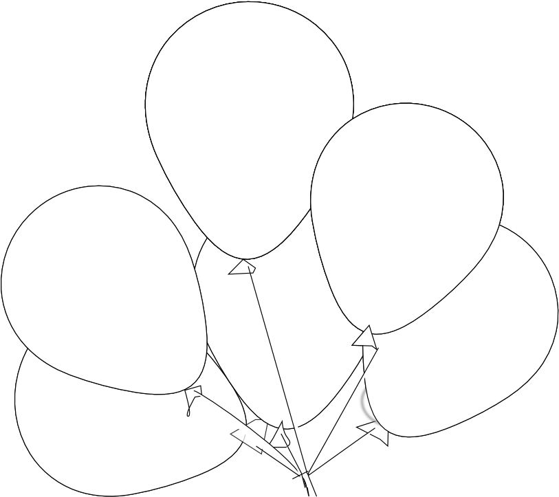 Vector Library Clipartist Net Clip Art Black Line Svg - Balloons Black And White Png (555x416), Png Download