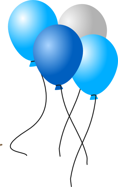 Silver Balloons Banner Free Download Huge Freebie Download - White And Blue Balloon Png (378x600), Png Download