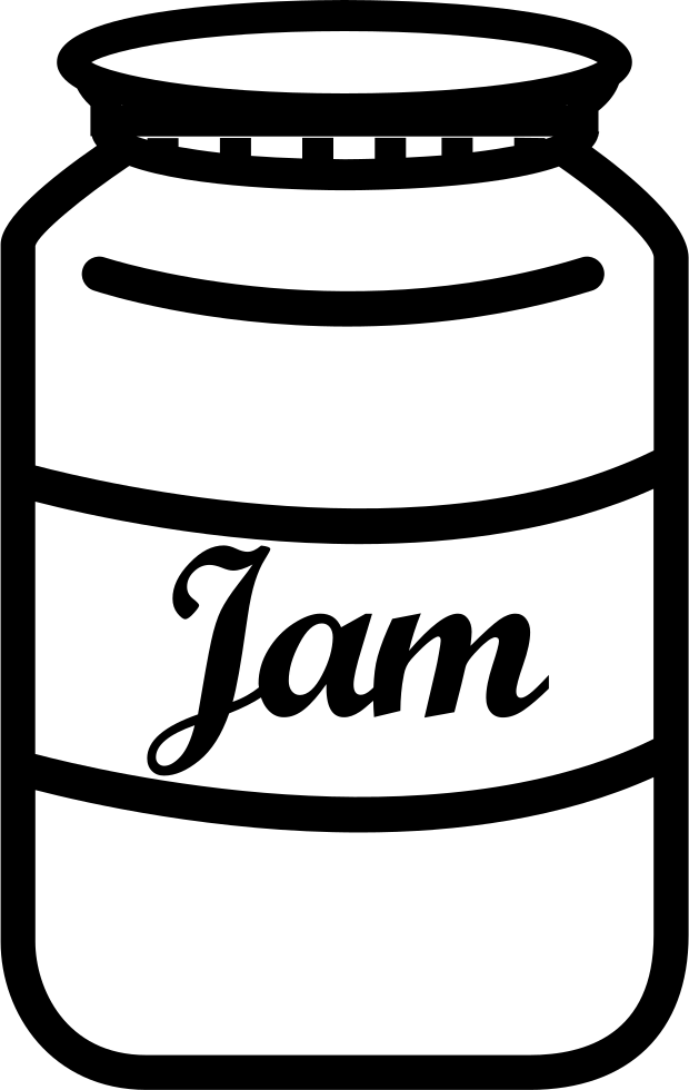 Jam Jar With Label Comments - Outline Picture Of Jam Bottle (620x980), Png Download