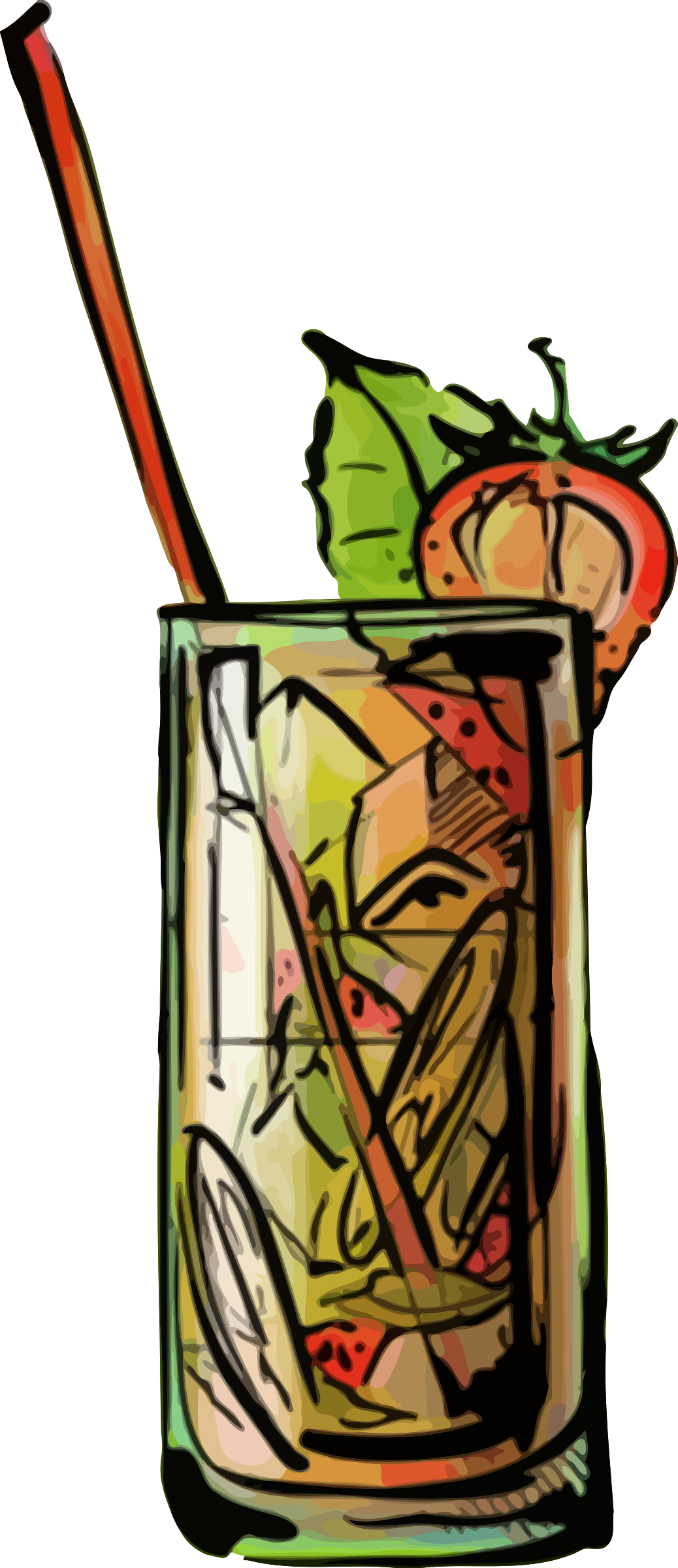 This Free Icons Png Design Of Strawberry Mojito Cocktail (1038x2400), Png Download