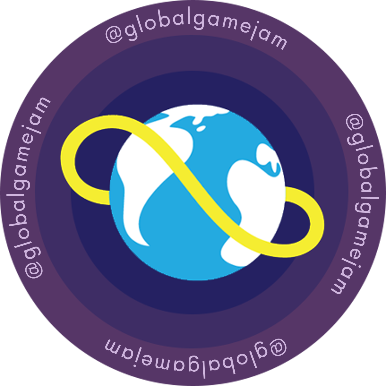 Ggj16 Round Logo With Twitter Handle - Global Game Jam 2018 (1293x1293), Png Download