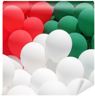 Colors Of Italy, Red, Green And White Balloons Wall - Balloon (400x400), Png Download