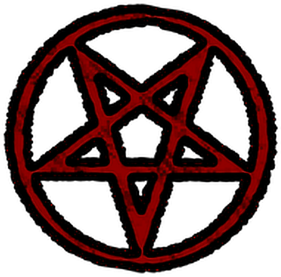 Red Inverted Pentagram Occult Necklace (1024x1024), Png Download