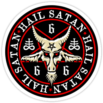 Occult Hail Satan Baphomet In - Baphomet Pentagram (375x360), Png Download