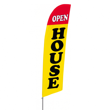 Bowflag Stock Design Open House Flag Banner - Vispronet Open House Feather Flag Kit - 13ft Swooper (385x385), Png Download