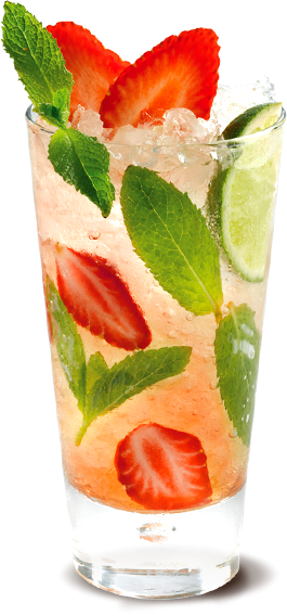Recette Du Cocktail Rhum Strawberry Daïquiri Au Rhum - Mojito Fraise Transparent (265x568), Png Download