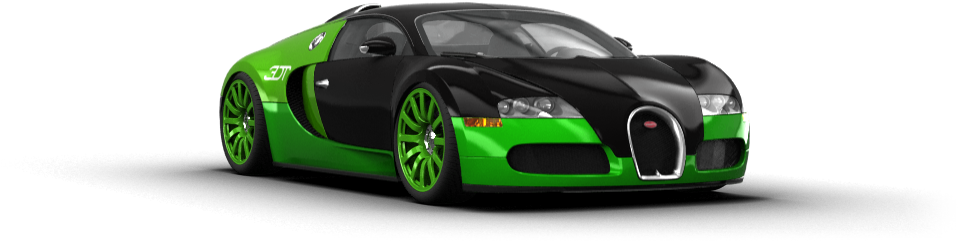 Bugatti Veyron Neon Green - Car (1004x373), Png Download