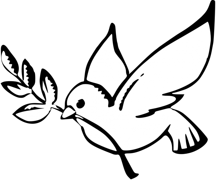 Peace Dove Clipart Black And White - Dove Symbol Of Peace (555x463), Png Download