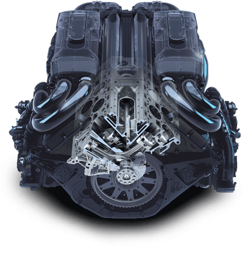 Power - Motore W16 Bugatti Chiron (507x533), Png Download
