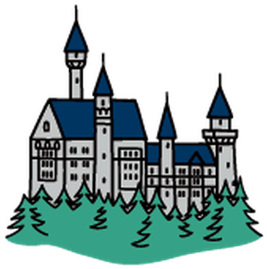 Clip Art Black And White Library Princess At Getdrawings - Neuschwanstein Castle Clipart (393x399), Png Download