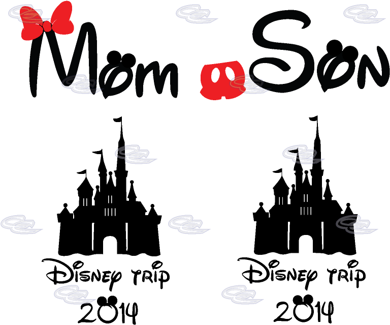 Disney Castle Silhouette Transparent - Sweatshirt For Mom And Son (812x697), Png Download