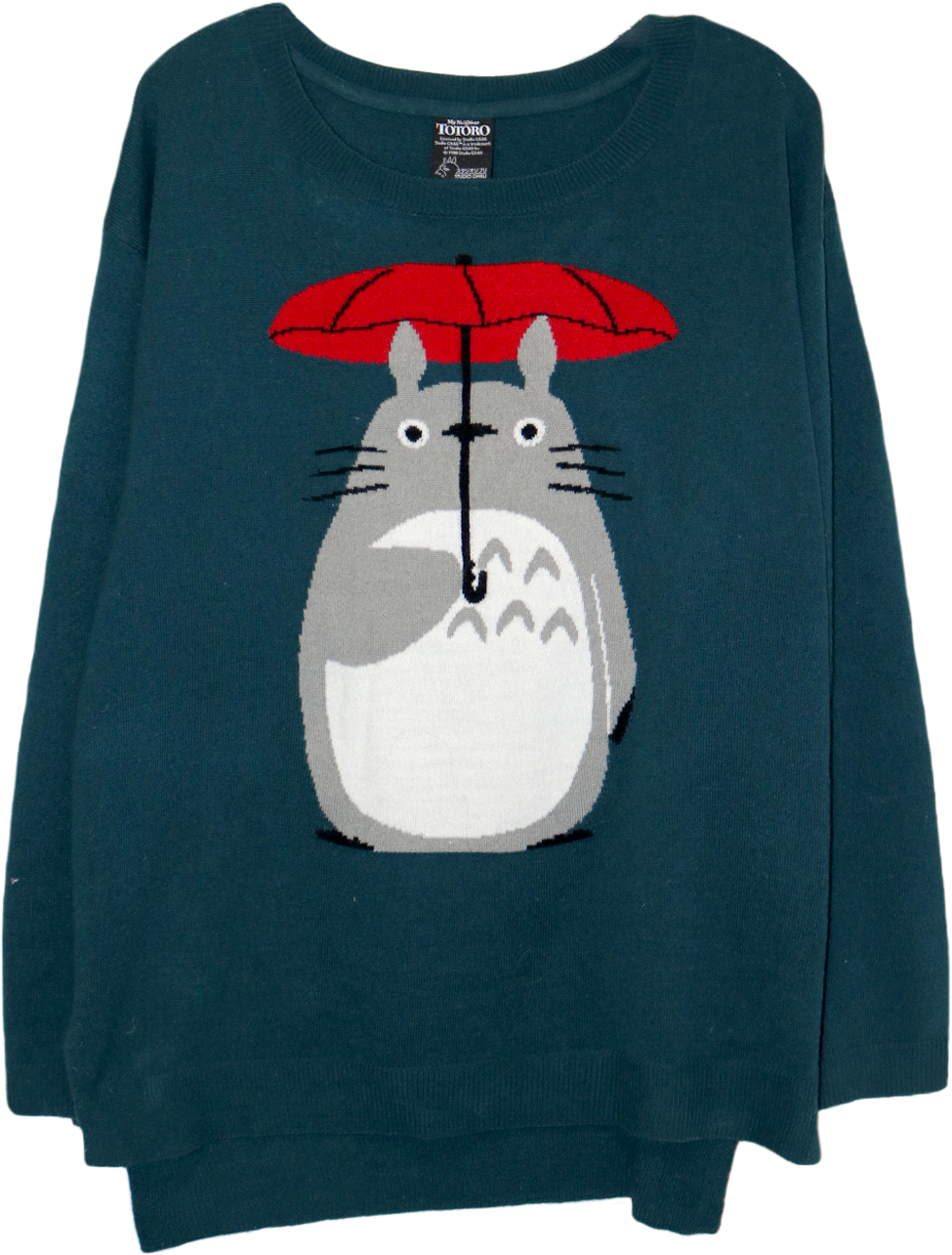 A Dark Green Long Sleeve Shirt With A Simplistic Drawing - Her Universe Studio Ghibli My Neighbor Totoro, Intarsia (1150x1300), Png Download