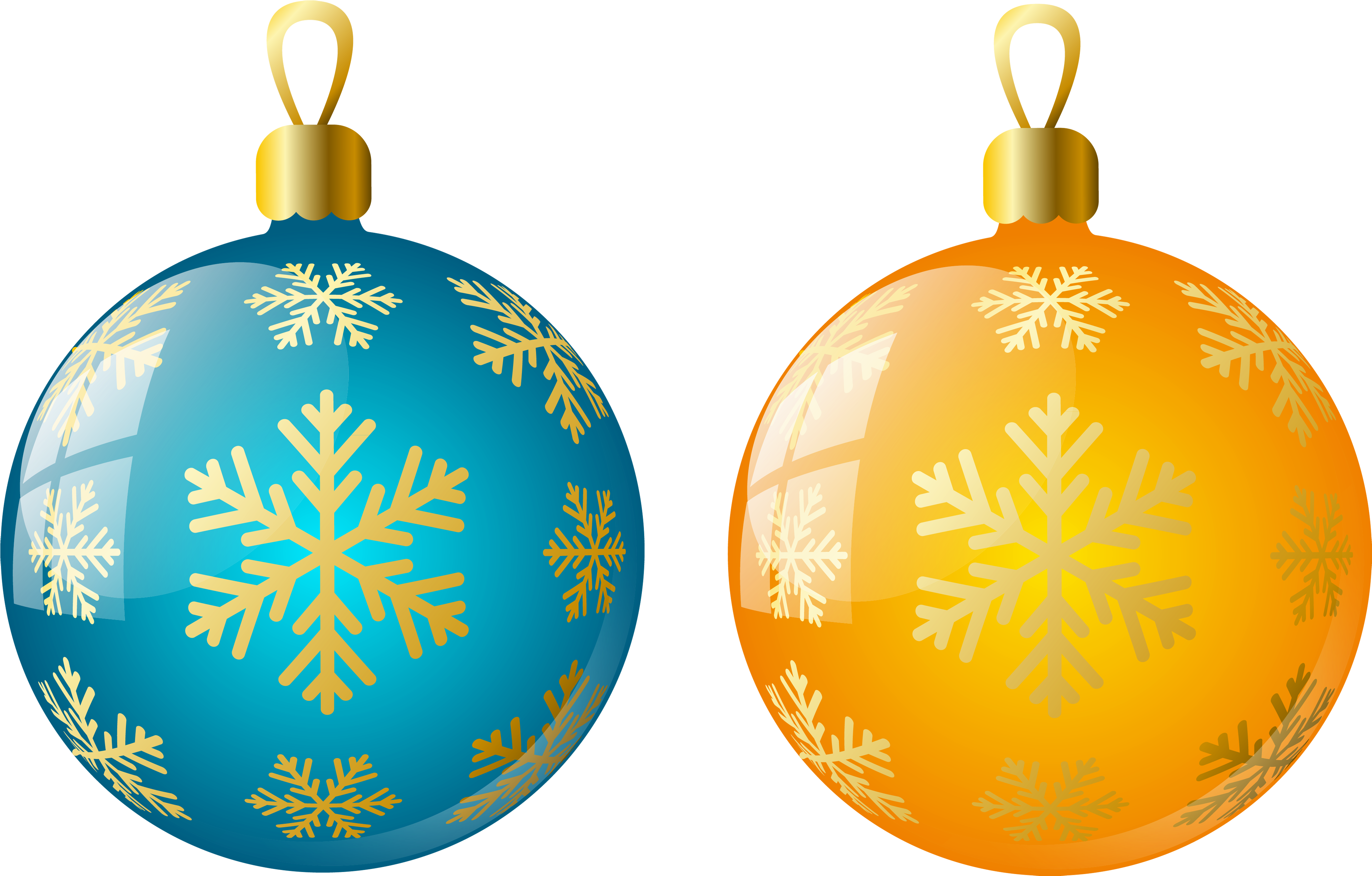 Large Size Transparent Yellow And Blue Christmas Ball - Yellow Christmas Balls Png (4200x2752), Png Download
